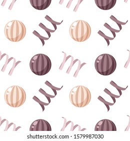 Seamless patterns on a white background in a flat style with elements of candy and candy ball. Texture for web page, greeting cards, posters and banners. Prints on fabric and paper.