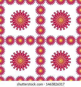 seamless patterns with oriental mandalas, circle mandala ornaments, illustration vector circle ornament
