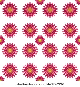 seamless patterns with oriental mandalas, circle mandala ornaments, illustration vector circle ornament