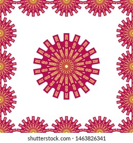 seamless patterns with oriental mandalas, circle mandala ornaments, illustration vector circle ornament