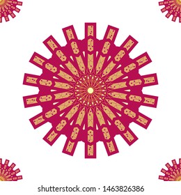 seamless patterns with oriental mandalas, circle mandala ornaments, illustration vector circle ornament