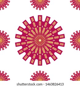 seamless patterns with oriental mandalas, circle mandala ornaments, illustration vector circle ornament