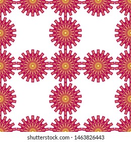 seamless patterns with oriental mandalas, circle mandala ornaments, illustration vector circle ornament