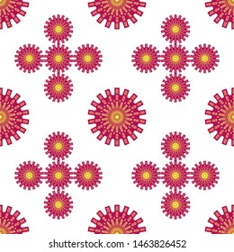 seamless patterns with oriental mandalas, circle mandala ornaments, illustration vector circle ornament