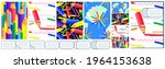 Seamless patterns with pencils. Collection swatches and space for writing notebooks, planners, books, brochures, covers, cards. Vector illustration