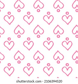 Patrones invisibles Corazón rosa sobre fondo blanco