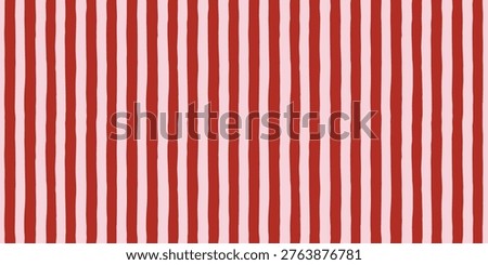 Seamless patterns with pink and red hand drawn vertical stripes. Geometric background.