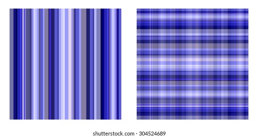 Seamless patterns. Plaid texture. Lines and green intersecting lines blue
