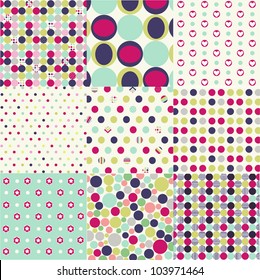 seamless patterns, polka dot set