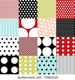 seamless patterns, polka dots set