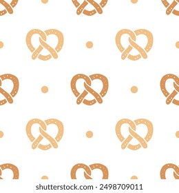 Seamless patterns of Pretzel cartoon doodle.