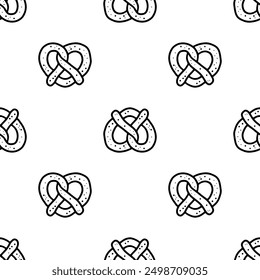 Seamless patterns of Pretzel cartoon doodle.