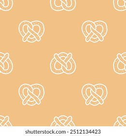 Seamless patterns of Pretzel cartoon doodle.