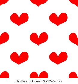 Seamless patterns of Red hearts cartoon doodle.