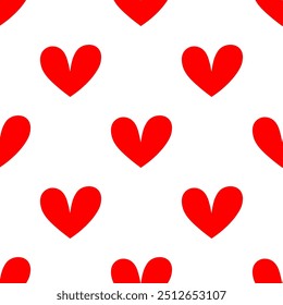 Seamless patterns of Red hearts cartoon doodle.