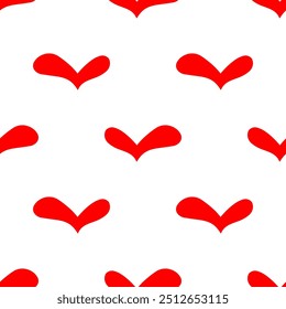 Patrones sin fisuras de corazones rojos de dibujos animados doodle.