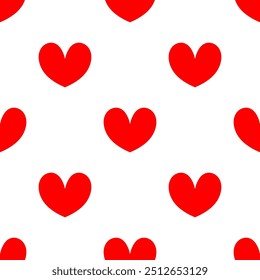 Seamless patterns of Red hearts cartoon doodle.