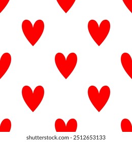 Seamless patterns of Red hearts cartoon doodle.