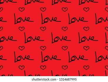 Seamless patterns with red hearts, Love background, heart shape vector, valentines day, texture, cloth, wedding wallpaper, textiles, scrapbook, gift wrapping paper, romance concept
