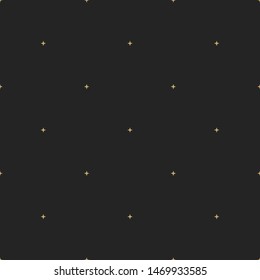 Seamless patterns of rhombus stars. Dark golden texture. Repeating geometric background. Linear graphic design.