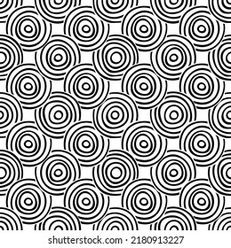 Seamless patterns. Rings of different sizes, hand made. Shades of gray.
