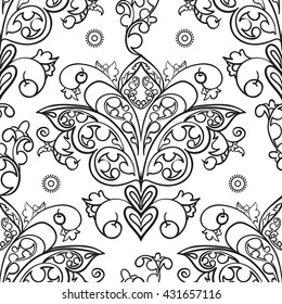 Seamless patterns of Russian motives of northern paintings. Texture for scrapbooking, wrapping paper, textiles, web page, textile wallpapers, surface design, fashion, skins smartphones