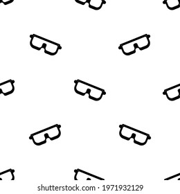 Seamless patterns. Safety glasses isolated on white background.