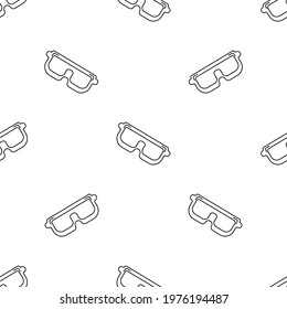 Seamless patterns. Safety glasses isolated on white background.