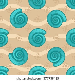 Seamless patterns with seashells