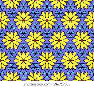 seamless patterns set, abstract floral geometric texture. Ornament for interior design, greeting cards, birthday or wedding invitations, paper print. Ethnic background in east style.