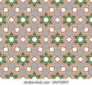seamless patterns set, abstract floral geometric texture. Ornament for interior design, greeting cards, birthday or wedding invitations, paper print. Ethnic background in east style.