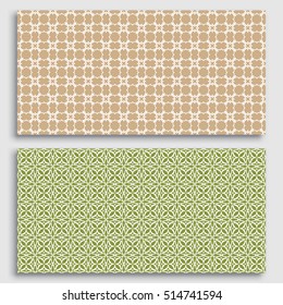 Seamless patterns set, borders with repeating lace texture. Seamless geometric line backgrounds for wallpapers, banners, business cards, invitations. Ethnic arabic, indian, turkish ornament