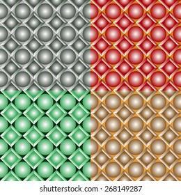 Seamless patterns from a set of colored squares with balls