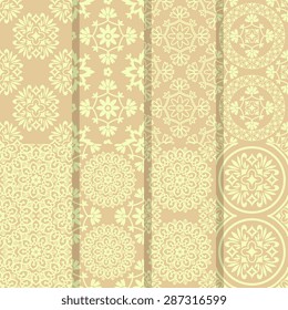 Seamless patterns set with decorative ornament