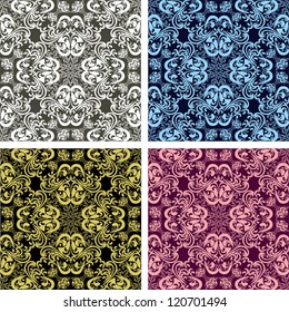 Seamless patterns - set of four colors (no gradient, no clipping mask).