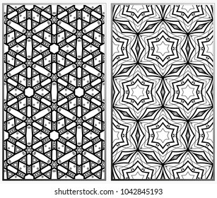 Seamless patterns set. Geometric ornaments. Abstract backgrounds. Vector illustration.