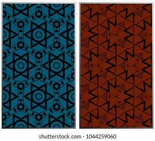 Seamless patterns set. Geometric ornaments. Abstract backgrounds. Vector illustration.