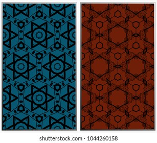 Seamless patterns set. Geometric ornaments. Abstract backgrounds. Vector illustration.