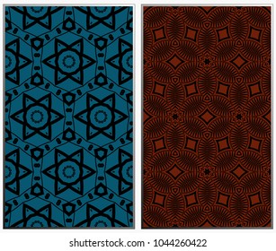 Seamless patterns set. Geometric ornaments. Abstract backgrounds. Vector illustration.