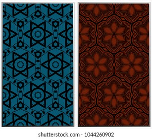 Seamless patterns set. Geometric ornaments. Abstract backgrounds. Vector illustration.