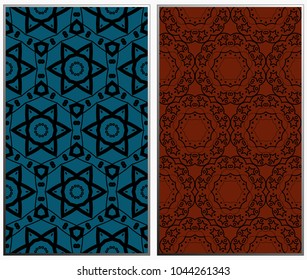 Seamless patterns set. Geometric ornaments. Abstract backgrounds. Vector illustration.