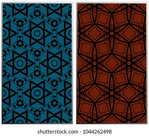 Seamless patterns set. Geometric ornaments. Abstract backgrounds. Vector illustration.