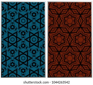 Seamless patterns set. Geometric ornaments. Abstract backgrounds. Vector illustration.