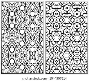 Seamless patterns set. Geometric ornaments. Abstract backgrounds. Vector illustration.