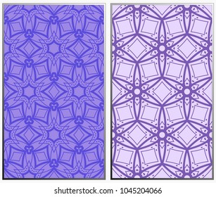 Seamless patterns set. Geometric ornaments. Abstract backgrounds. Vector illustration.