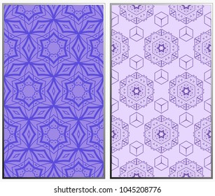 Seamless patterns set. Geometric ornaments. Abstract backgrounds. Vector illustration.