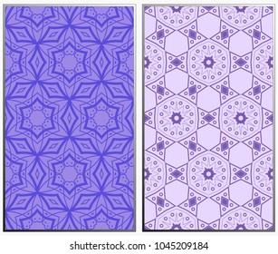 Seamless patterns set. Geometric ornaments. Abstract backgrounds. Vector illustration.