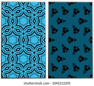 Seamless patterns set. Geometric ornaments. Abstract backgrounds. Vector illustration.