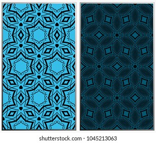Seamless patterns set. Geometric ornaments. Abstract backgrounds. Vector illustration.