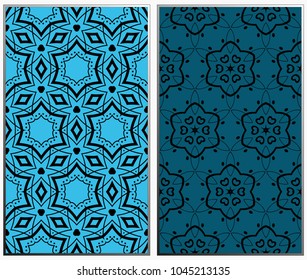 Seamless patterns set. Geometric ornaments. Abstract backgrounds. Vector illustration.